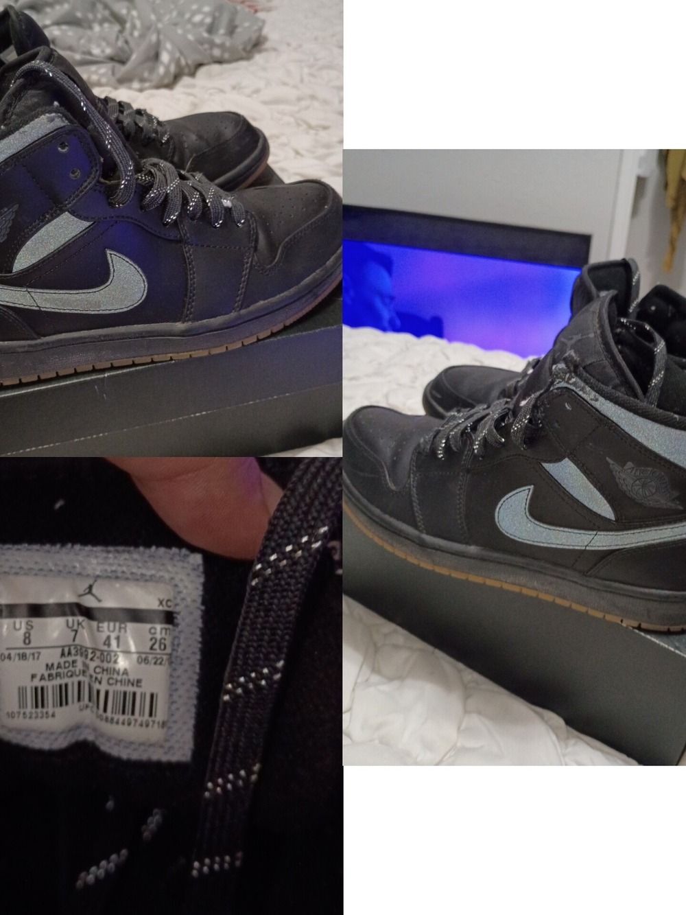 Nike Men's Black and Gray High-Top Sneakers